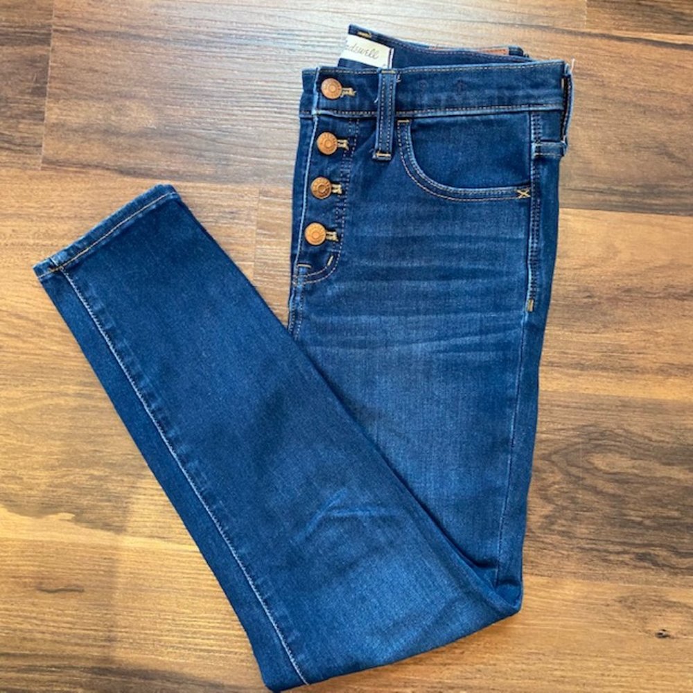 Madewell 10 in High-Rise Skinny Jeans Button Front Edition Size 26